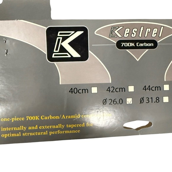 Kestrel EMS Pro 700K Carbon Aramid Road Bike Handlebars 44cm 31.8 Clamp - Picture 5 of 5